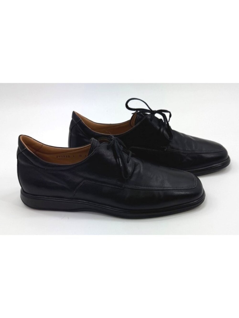 Nuvola By Santoni Mens Black Leather Lace-Up Dress Shoes Size 11 D